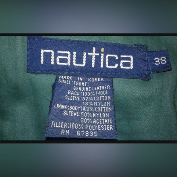 Nautica leather and Wool men’s bomber jacket - Picture 7 of 7